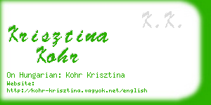 krisztina kohr business card